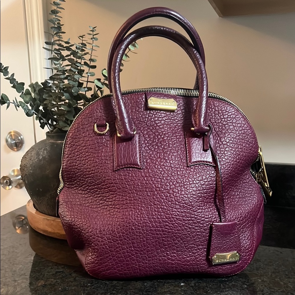 Burberry Purple Leather Handbag